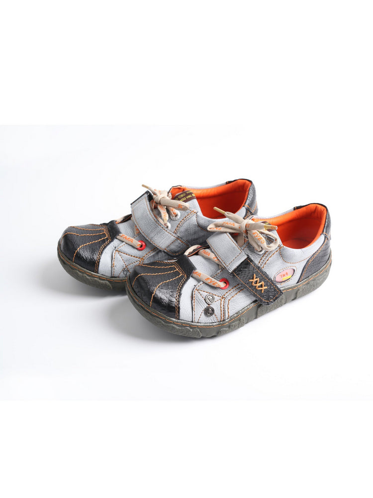 TMA EYES Hand Stitched Flats Plus Size  Leather & Washed PU Comfort Shoe
