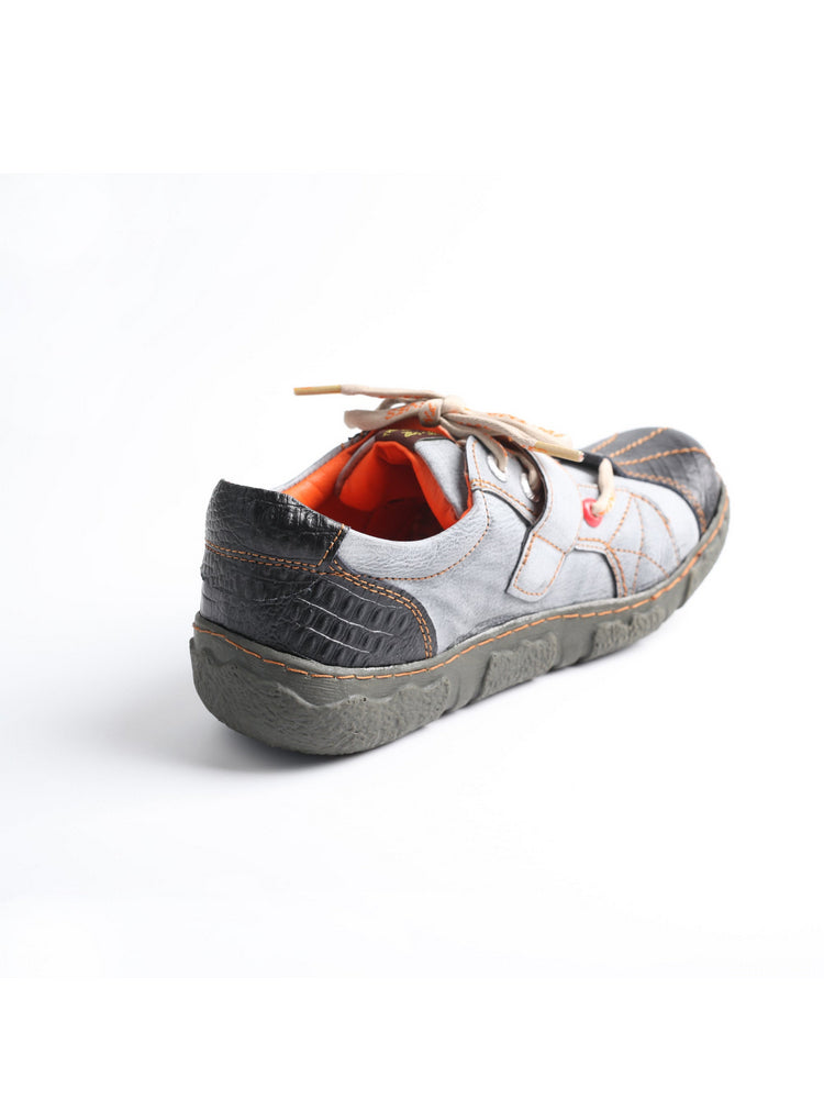 TMA EYES Hand Stitched Flats Plus Size  Leather & Washed PU Comfort Shoe