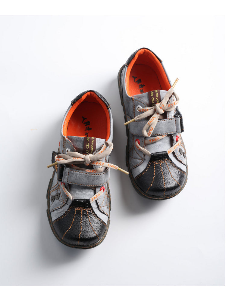 TMA EYES Hand Stitched Flats Plus Size  Leather & Washed PU Comfort Shoe