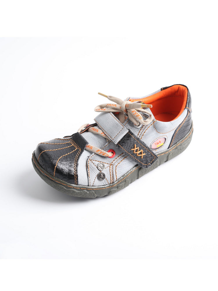 TMA EYES Hand Stitched Flats Plus Size  Leather & Washed PU Comfort Shoe