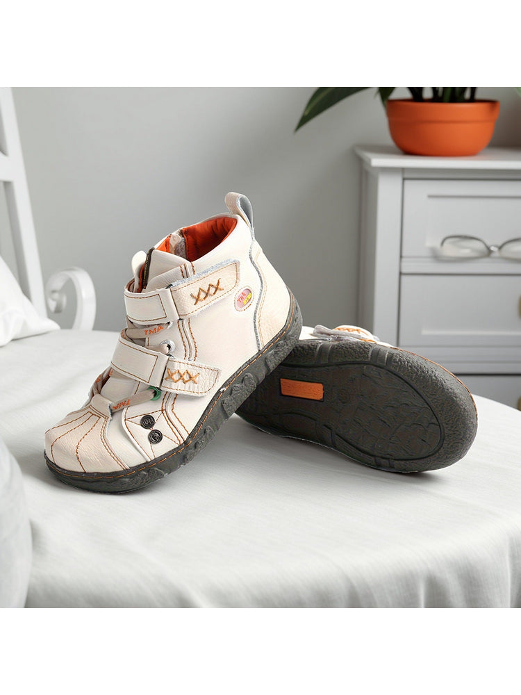 TMA EYES Two-Tone Ankle Boots for Women   Colorblock PU Leather Fashion