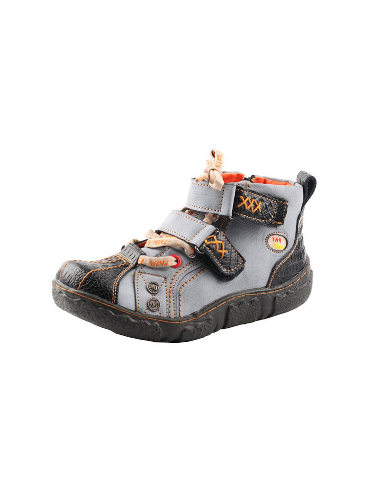 TMA EYES Two-Tone Ankle Boots for Women   Colorblock PU Leather Fashion