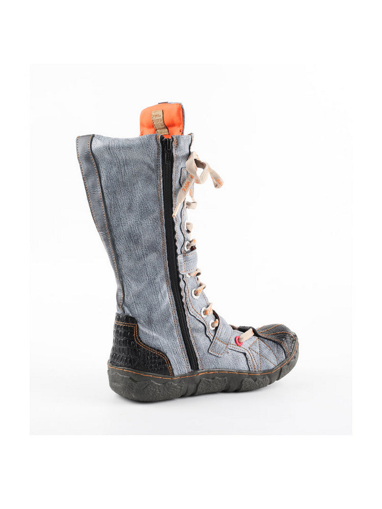 TMA EYES Hand-Sewn Flat Calf Boots PU Lined City Travel Women's Shoe