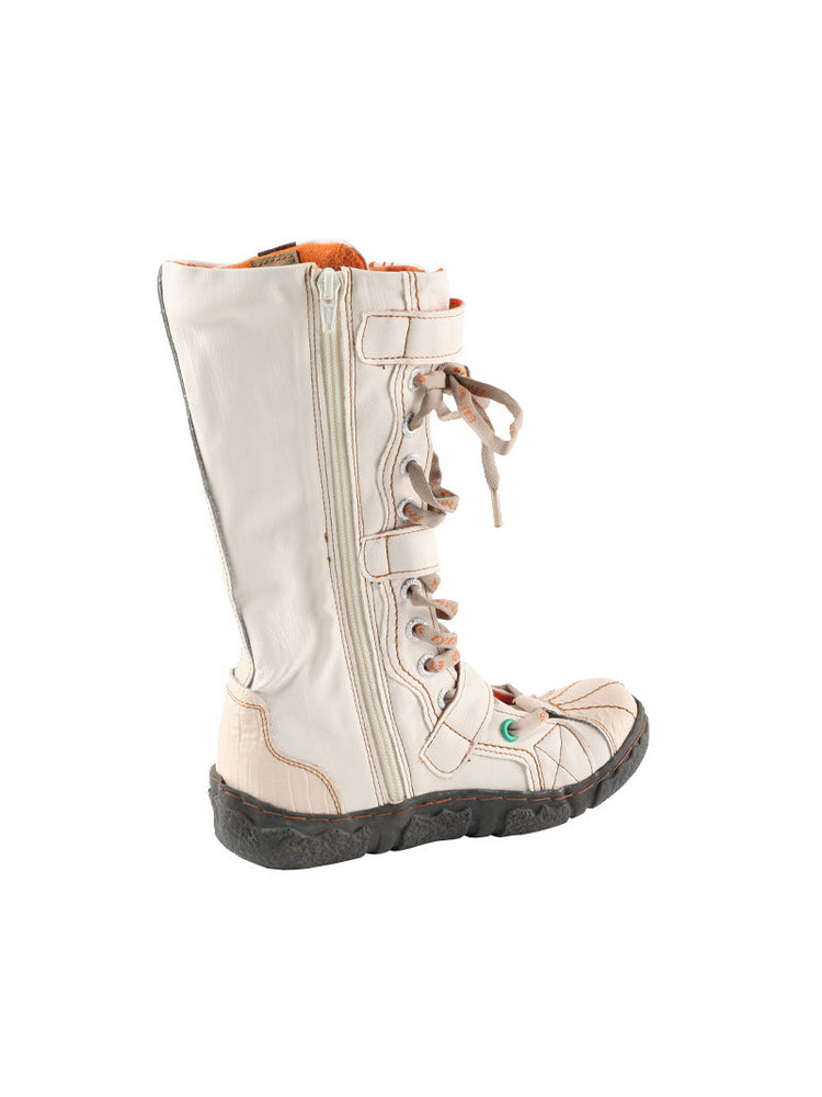 TMA EYES Hand-Sewn Flat Calf Boots PU Lined City Travel Women's Shoe