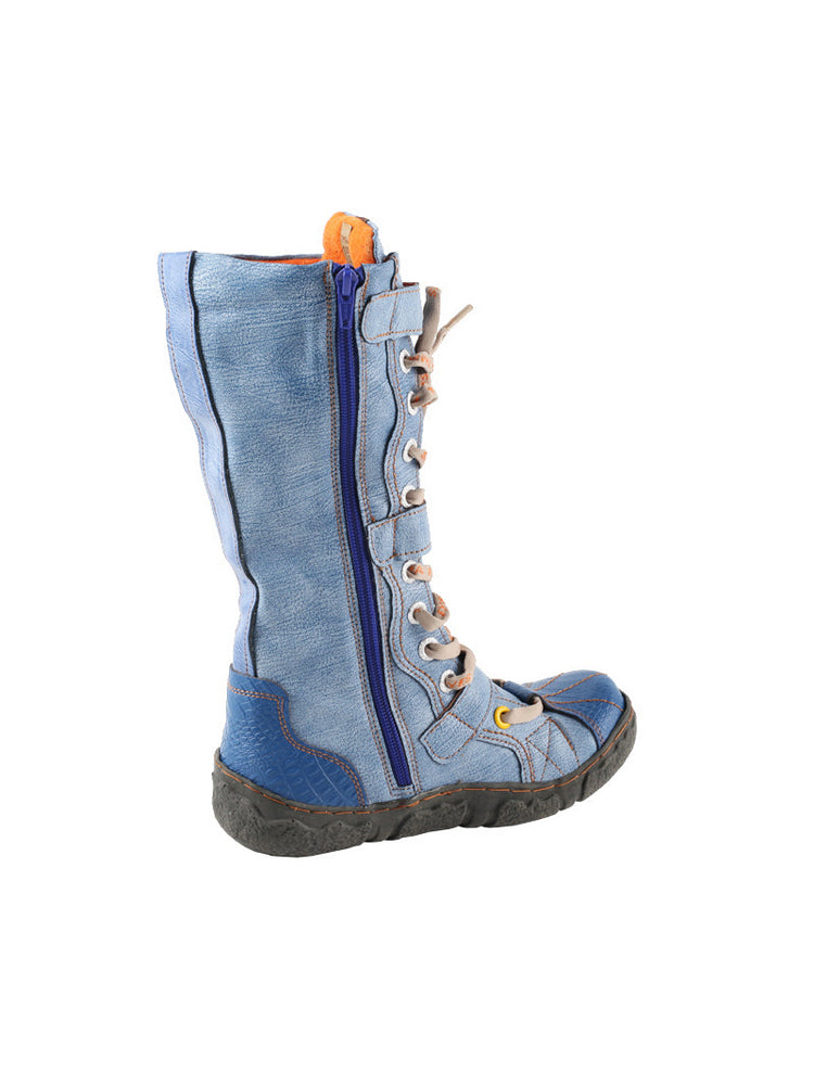 TMA EYES Hand-Sewn Flat Calf Boots PU Lined City Travel Women's Shoe