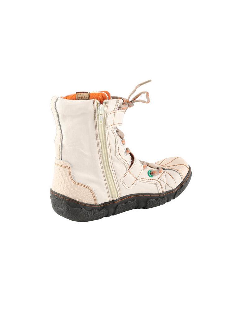 TMA EYES Washed Leather Ankle Boots | Double Strap PU Lined Women's Shoe