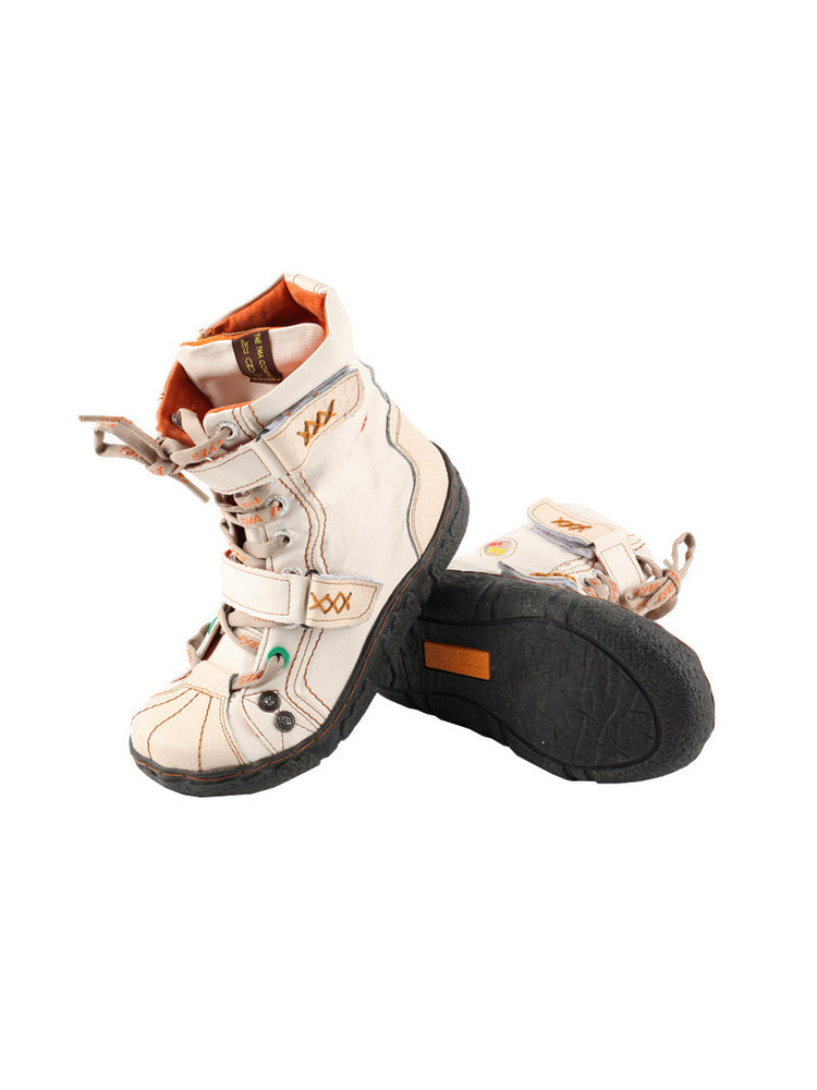 TMA EYES Washed Leather Ankle Boots | Double Strap PU Lined Women's Shoe