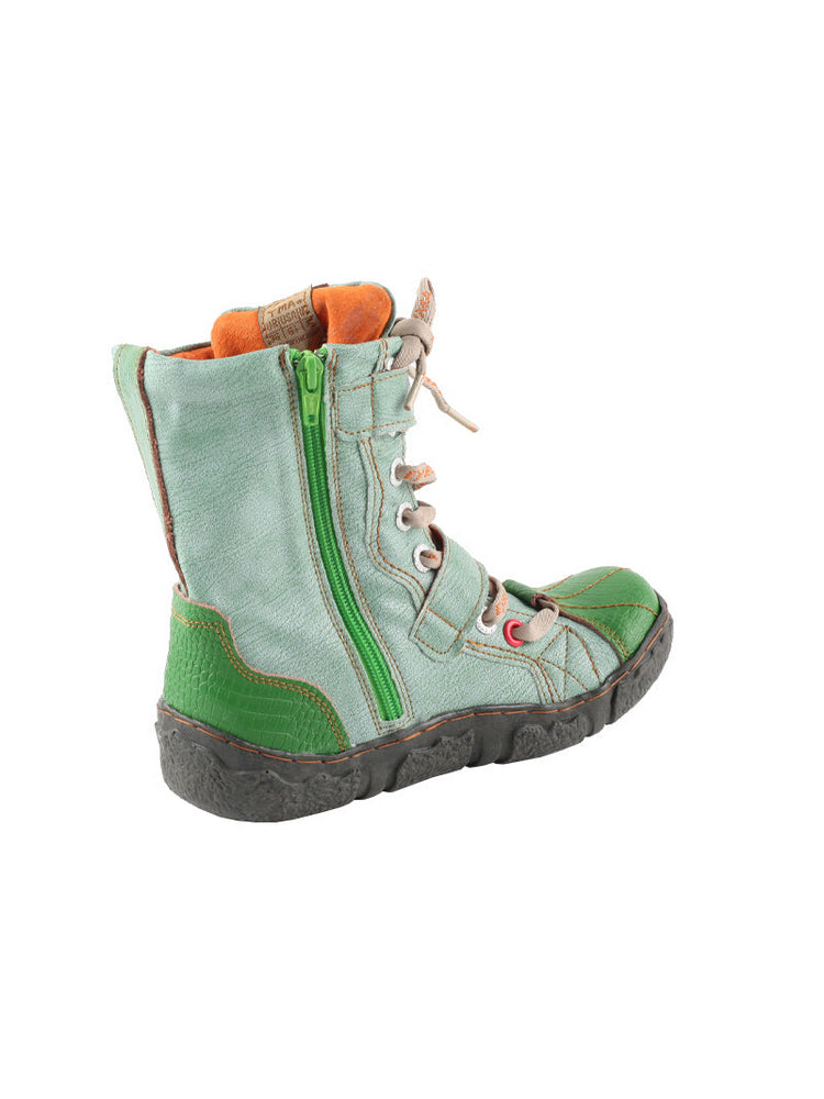 TMA EYES Washed Leather Ankle Boots | Double Strap PU Lined Women's Shoe