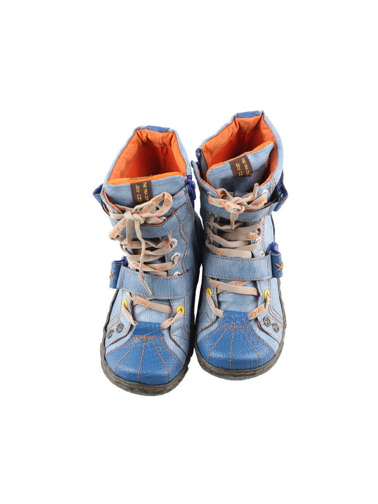 TMA EYES Washed Leather Ankle Boots | Double Strap PU Lined Women's Shoe