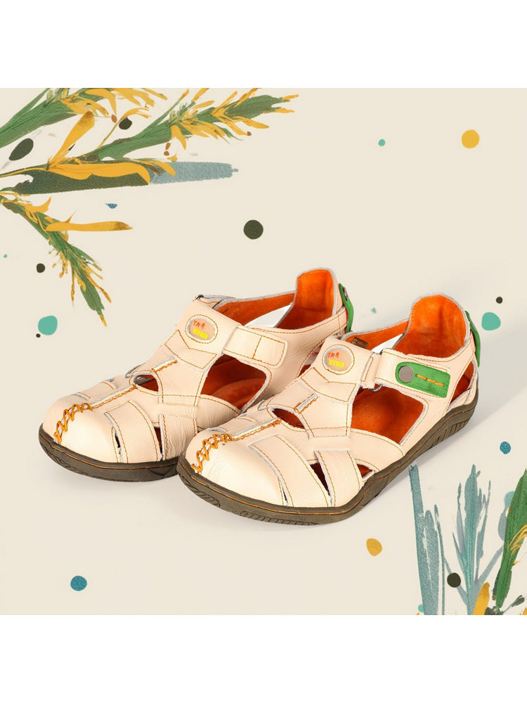 TMA EYES Hand Stitched Leather Sandals | Cross Strap Casual Outdoor Women's