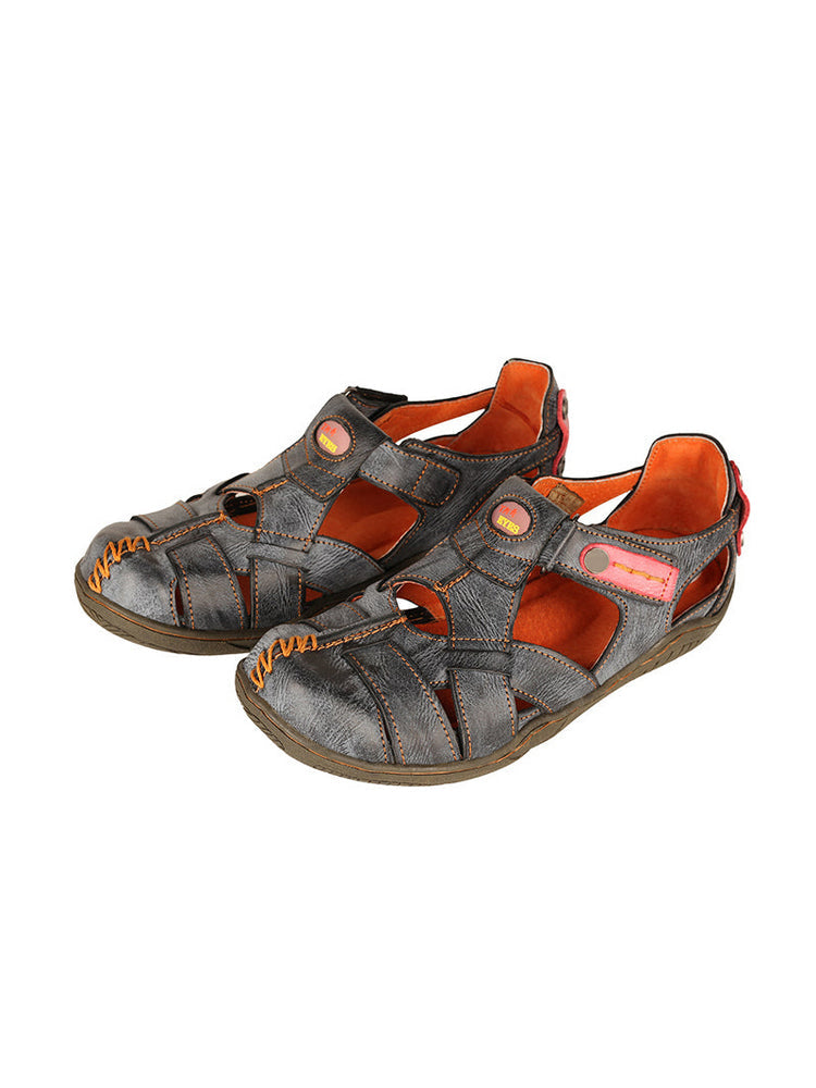TMA EYES Hand Stitched Leather Sandals | Cross Strap Casual Outdoor Women's