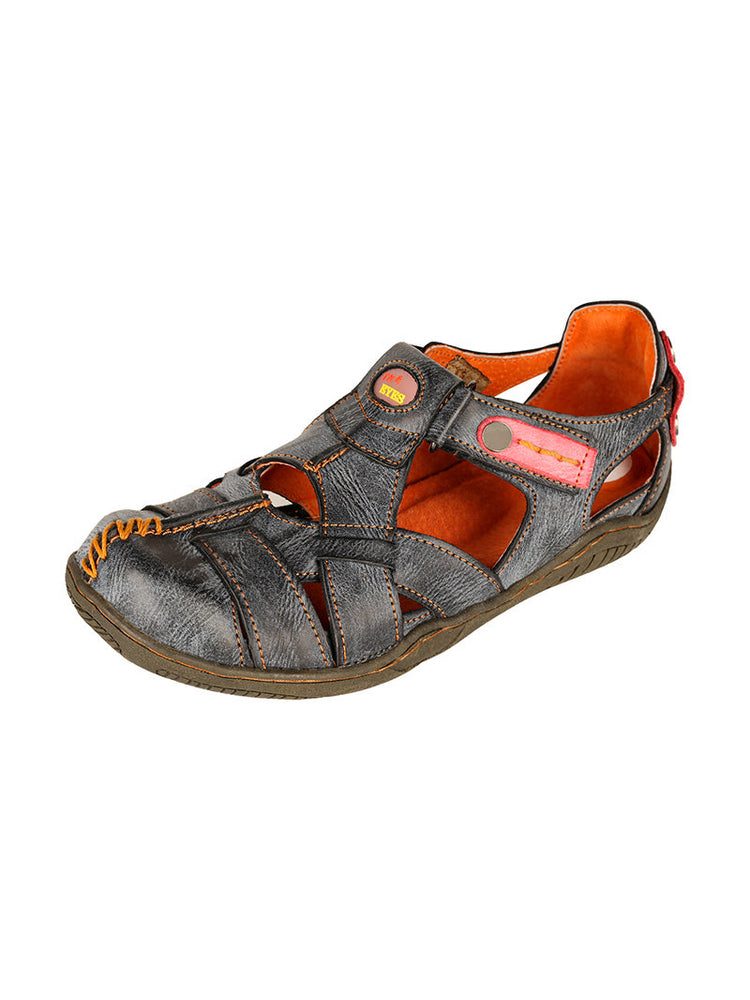 TMA EYES Hand Stitched Leather Sandals | Cross Strap Casual Outdoor Women's