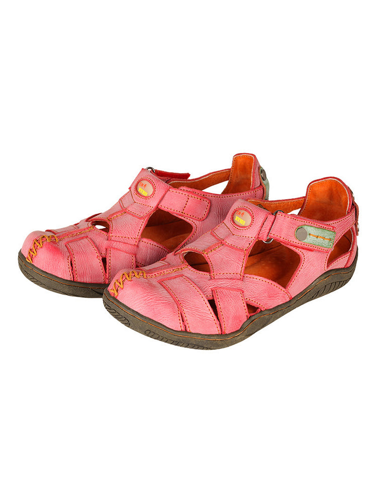TMA EYES Hand Stitched Leather Sandals | Cross Strap Casual Outdoor Women's