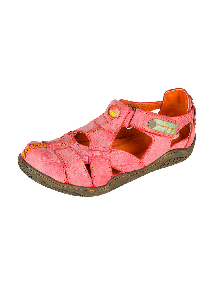 TMA EYES Hand Stitched Leather Sandals | Cross Strap Casual Outdoor Women's