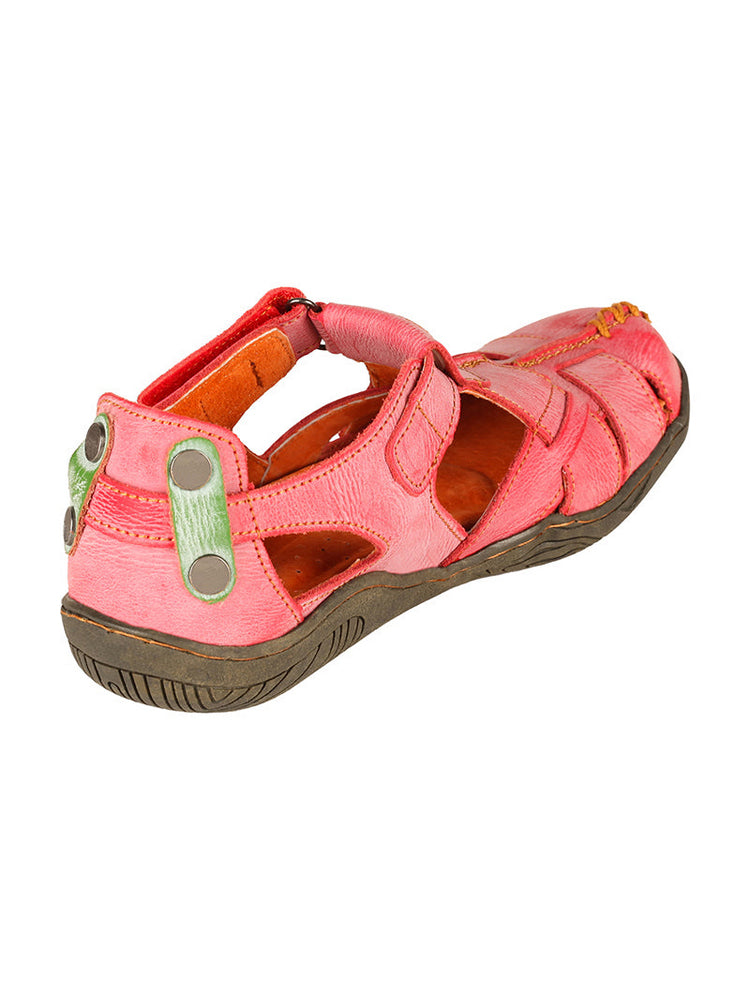 TMA EYES Hand Stitched Leather Sandals | Cross Strap Casual Outdoor Women's