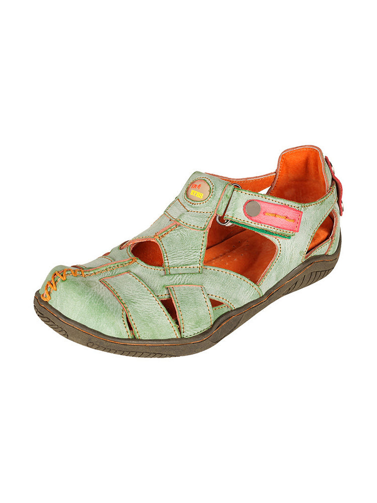 TMA EYES Hand Stitched Leather Sandals | Cross Strap Casual Outdoor Women's
