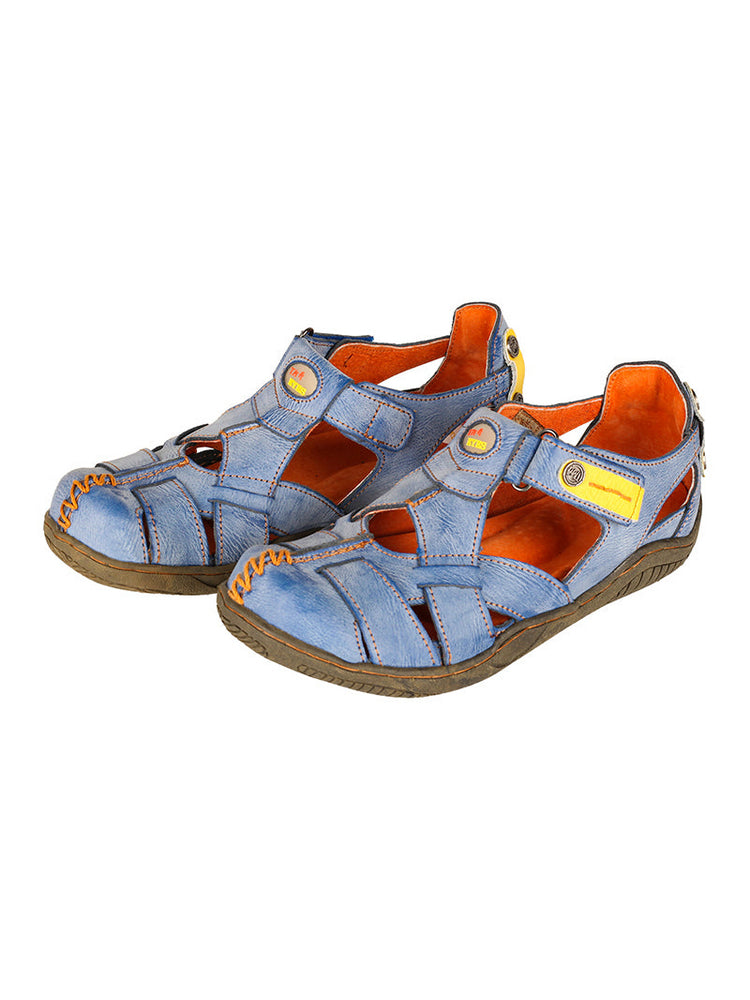 TMA EYES Hand Stitched Leather Sandals | Cross Strap Casual Outdoor Women's