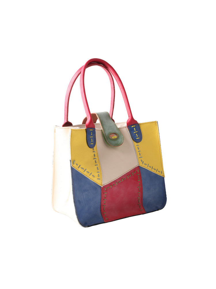 TMA EYES Multi-color Patchwork Handbag: Women's Contrasting New Tote Bag, Lightweight Commute, Fashionable High-End Ladies Bag