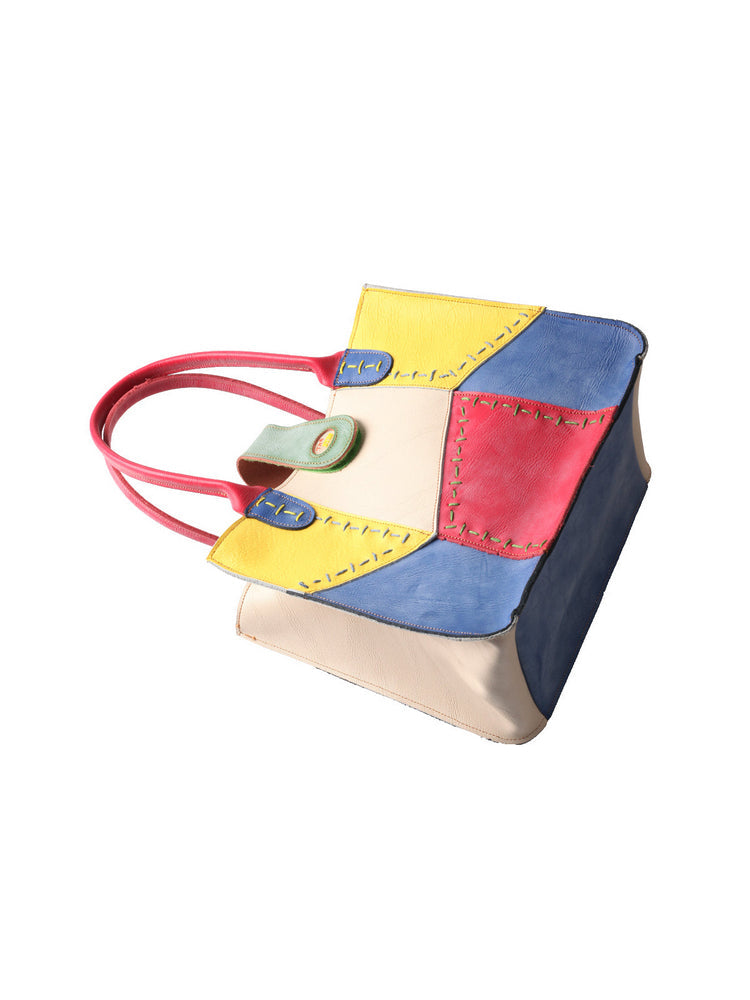 TMA EYES Multi-color Patchwork Handbag: Women's Contrasting New Tote Bag, Lightweight Commute, Fashionable High-End Ladies Bag