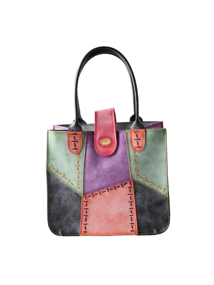 TMA EYES Multi-color Patchwork Handbag: Women's Contrasting New Tote Bag, Lightweight Commute, Fashionable High-End Ladies Bag
