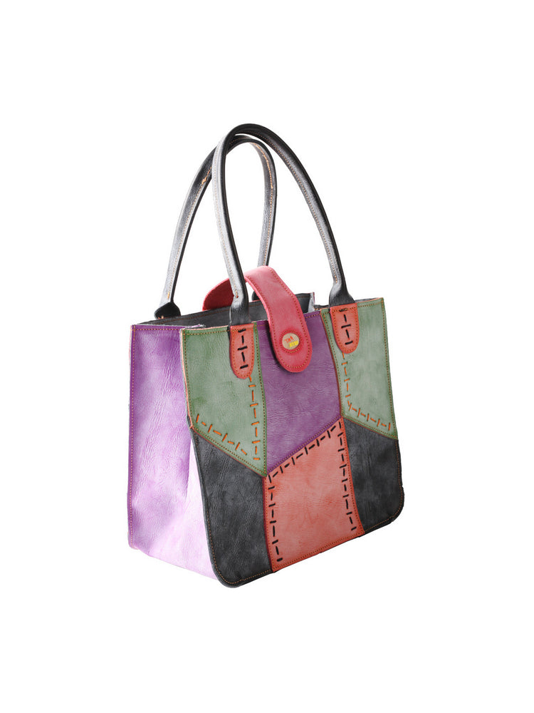 TMA EYES Multi-color Patchwork Handbag: Women's Contrasting New Tote Bag, Lightweight Commute, Fashionable High-End Ladies Bag