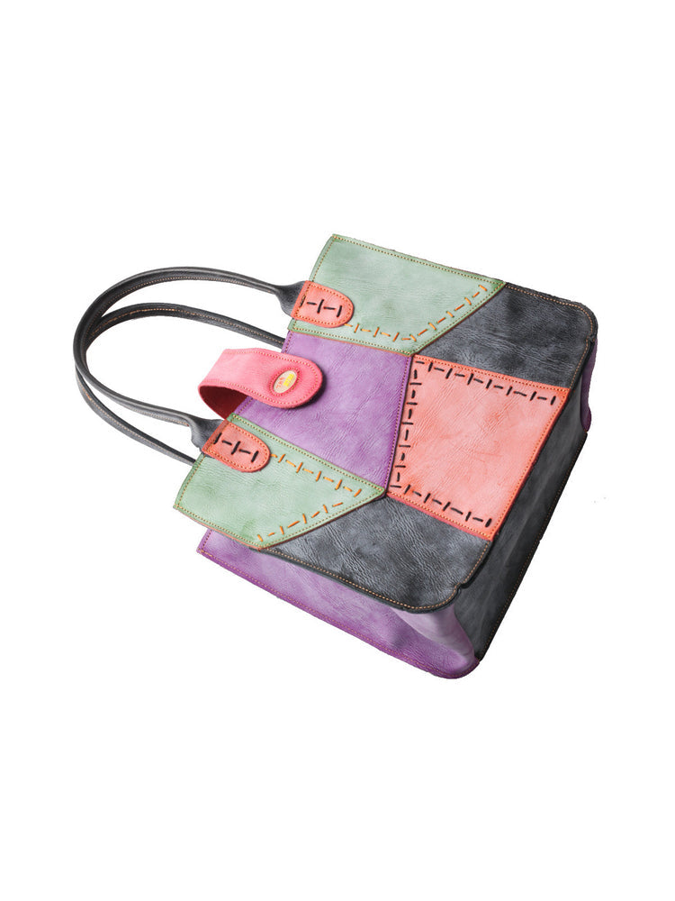 TMA EYES Multi-color Patchwork Handbag: Women's Contrasting New Tote Bag, Lightweight Commute, Fashionable High-End Ladies Bag