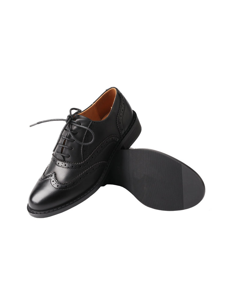 TMA EYES Baroque Oxford Shoes  Retro Carved Leather Lace-Up British Style