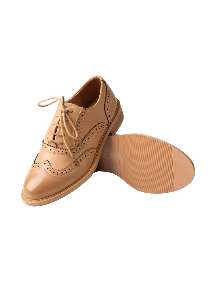 TMA EYES Baroque Oxford Shoes  Retro Carved Leather Lace-Up British Style