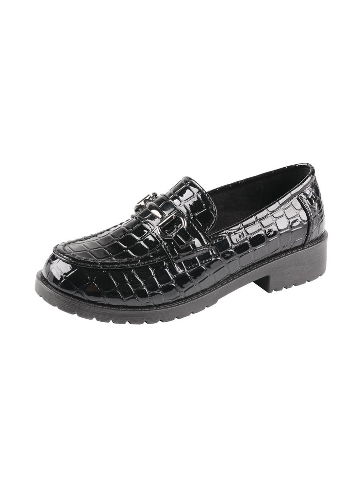 TMA EYES Crocodile Loafers Classic Slip-On Low Heel Non-Slip Comfort Shoe