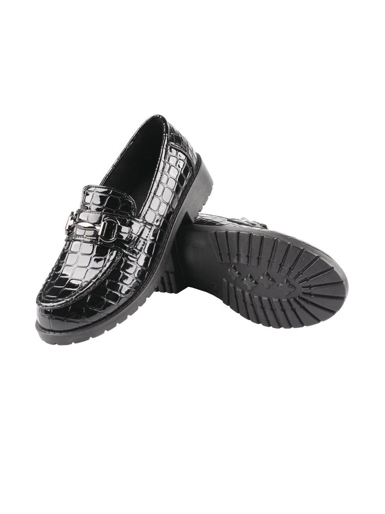 TMA EYES Crocodile Loafers Classic Slip-On Low Heel Non-Slip Comfort Shoe
