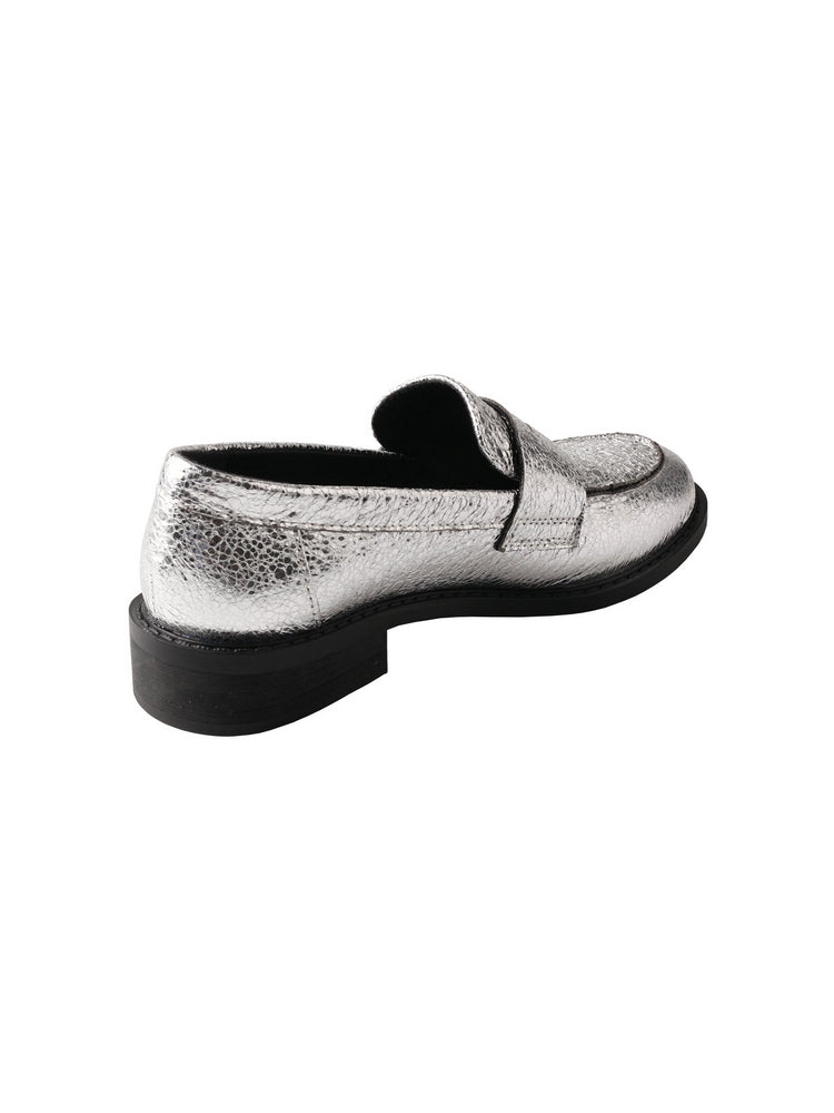 TMA EYES Snake Print Loafers  Leather Pointed-Toe Slip-On Low Chunky Heel