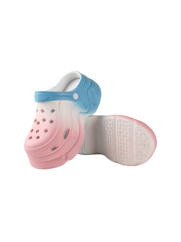 TMA EYES Gradient Color Clogs  Platform Slip-On Rotatable Strap Non-Slip