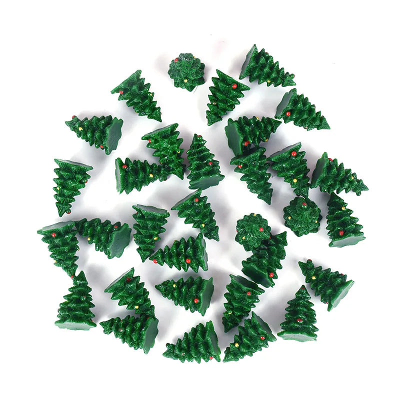 10pcs Mini Christmas Resin Cabochons Flatback Charms for DIY Crafts Phone Decor