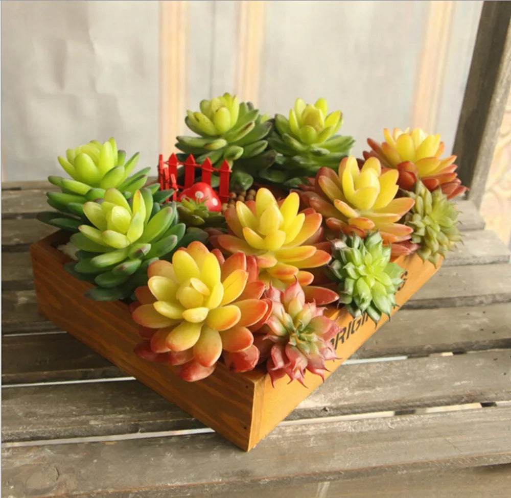 5pcs Artificial Succulent Bouquet Realistic Faux Plants for Home Wedding Decor