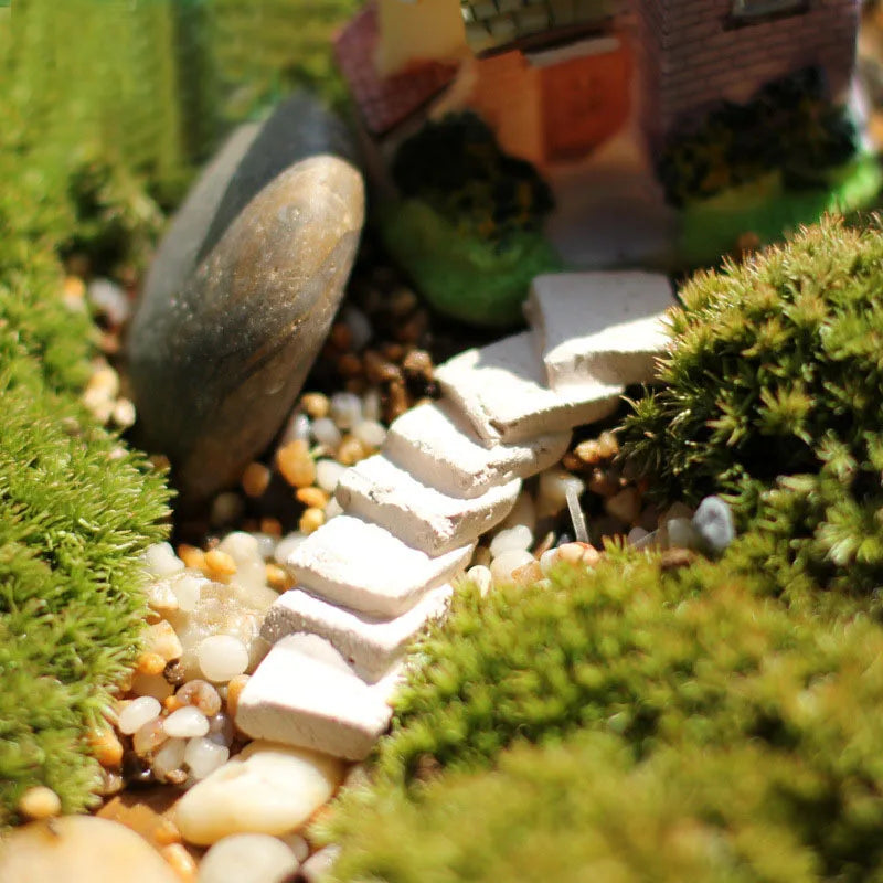 4pcs Miniature Curved Path Stairs for Fairy Garden Terrarium Micro Landscape DIY