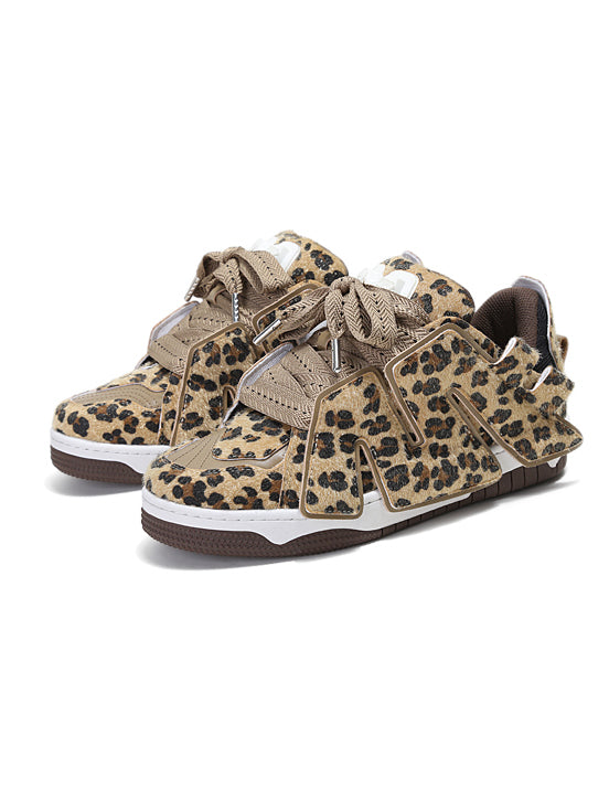 ADC Leopard Print Sneakers  Chunky Platform Low-Top Casual Flats