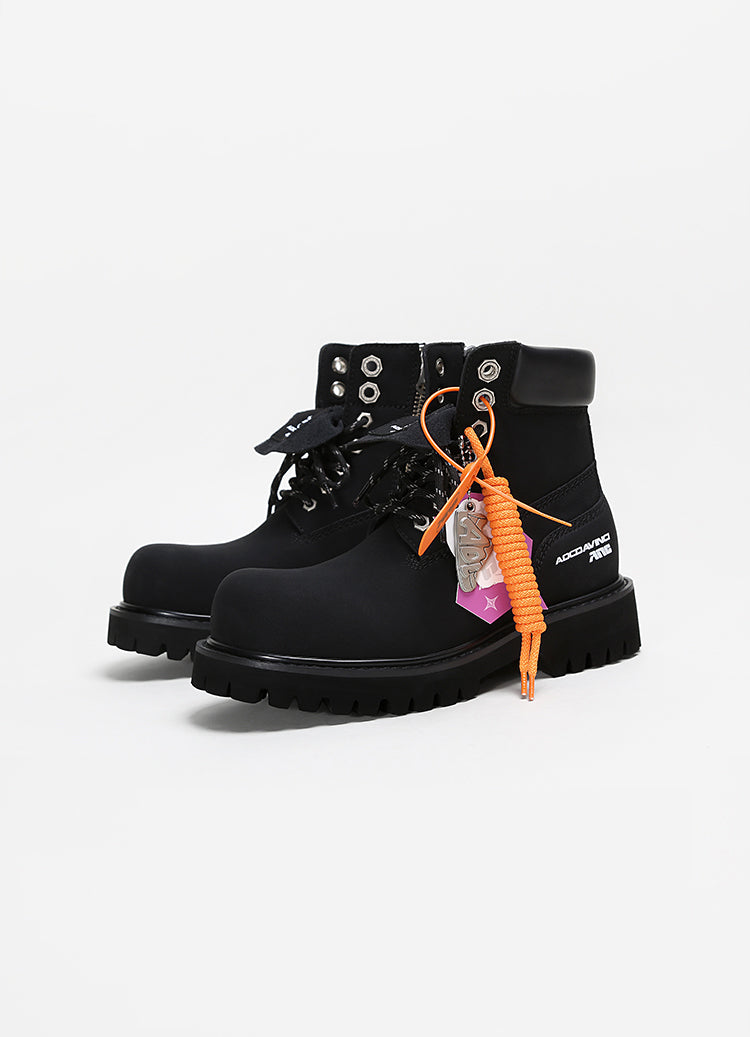 ADC Men's Black Combat Boots  Fur Lined Outdoor Platform Workwear