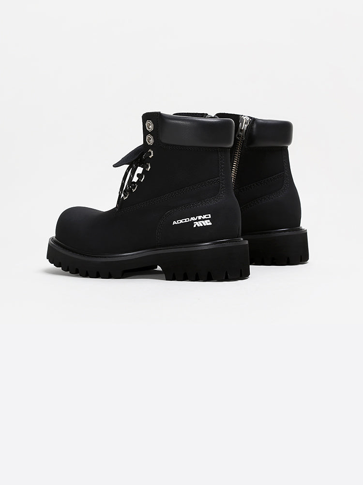 ADC Men's Black Combat Boots  Fur Lined Outdoor Platform Workwear