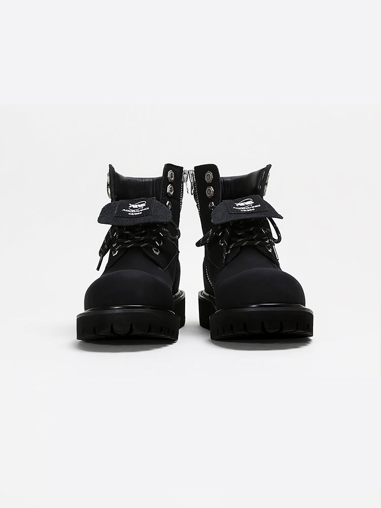 ADC Men's Black Combat Boots  Fur Lined Outdoor Platform Workwear