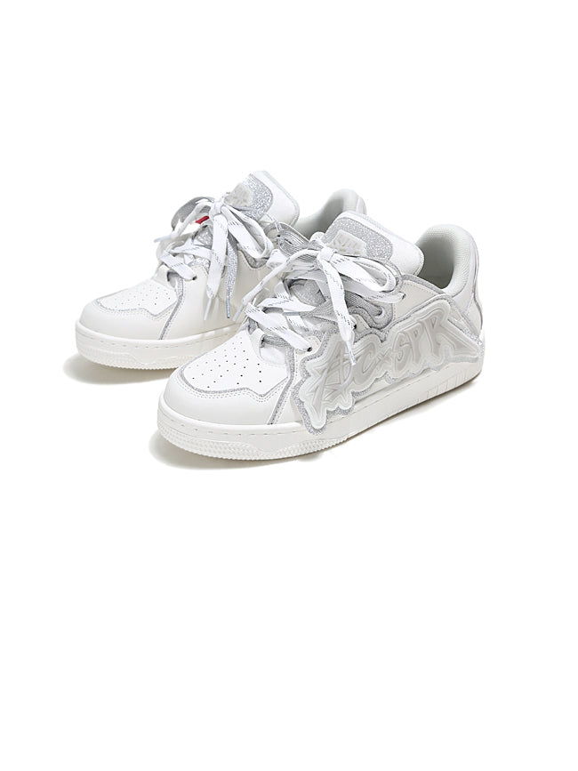 ADC Grey Flash Starry Sky  Glitter Skate Shoes   Unisex Low-Top Board Shoe