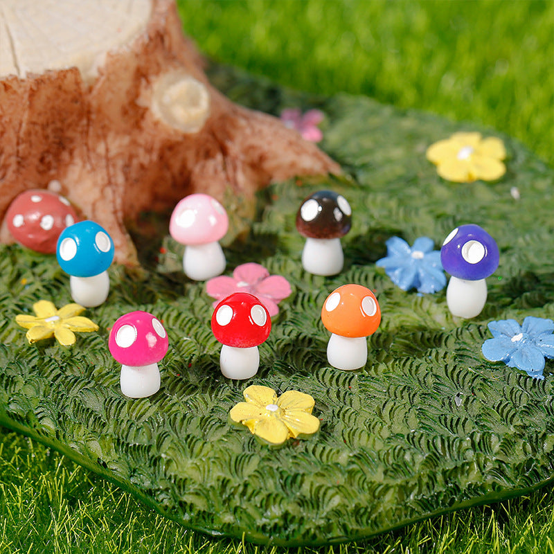 50Pcs Mini Foam Mushroom Miniature Fairy Garden Decor Plant Pot Ornamen