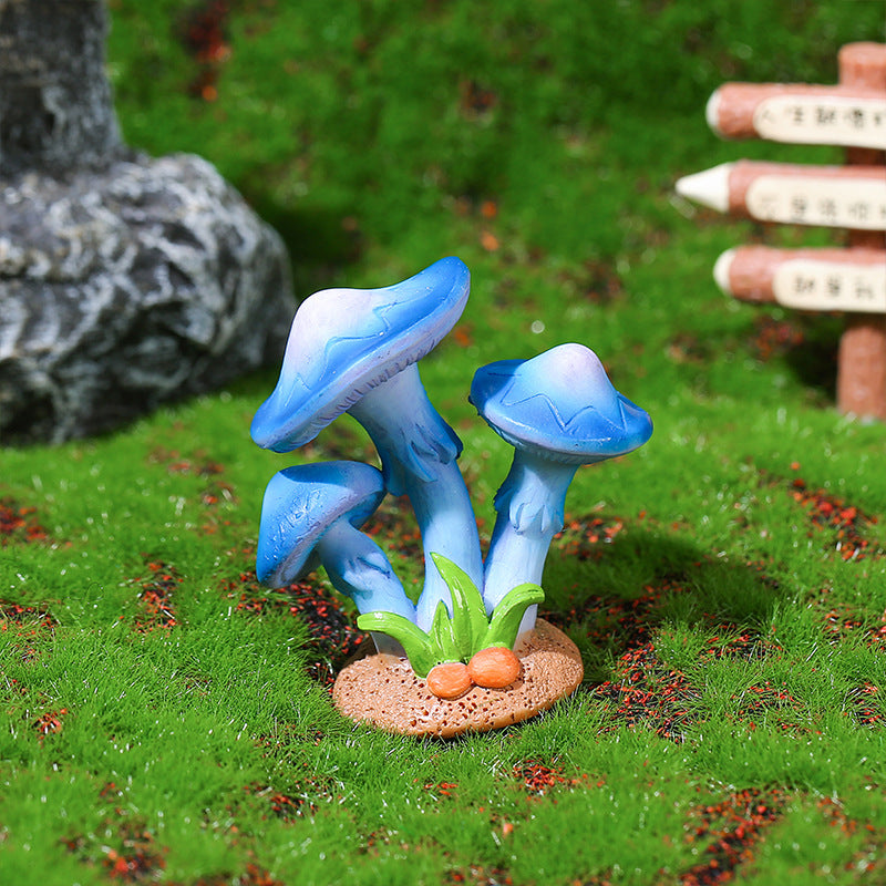Resin Mushroom Miniature Figurine Fairy Garden Decor Micro Landscape Aquarium Ornament