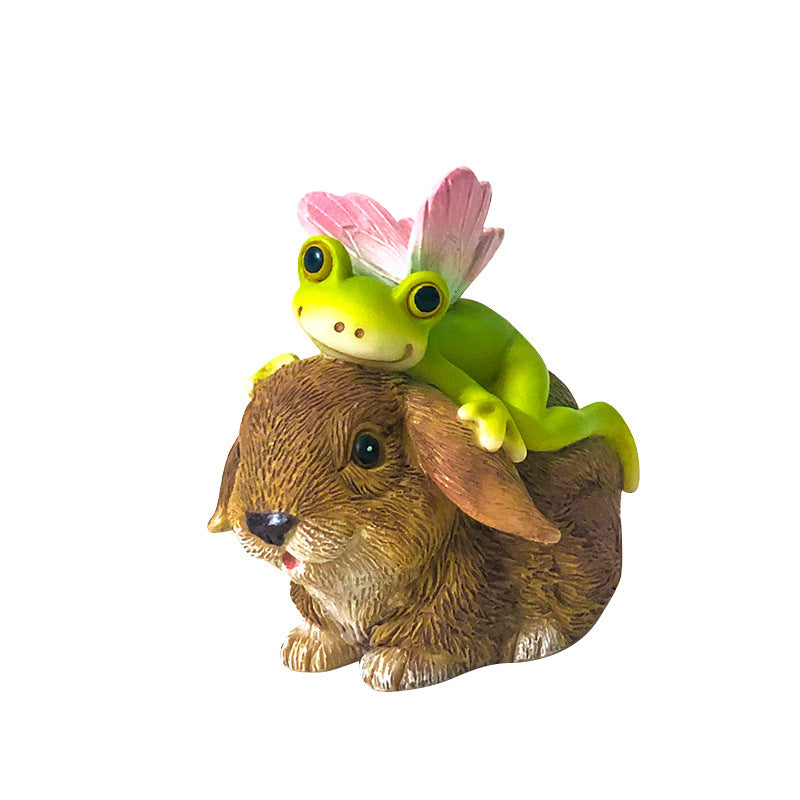 Miniature Frog Figurines Fairy Garden Decor Sleeping & Pipa Playing Toad Statue