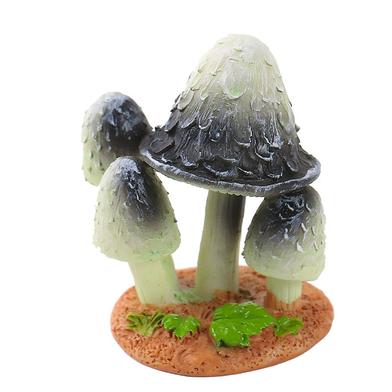 Resin Mushroom Miniature Figurine Fairy Garden Decor Micro Landscape Aquarium Ornament