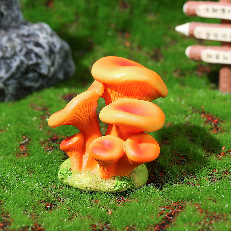 Resin Mushroom Miniature Figurine Fairy Garden Decor Micro Landscape Aquarium Ornament