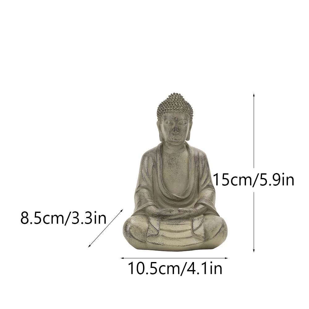 Chinese Zen Buddha Statue Resin Meditating Buddha Sculpture Feng Shui Home Decor