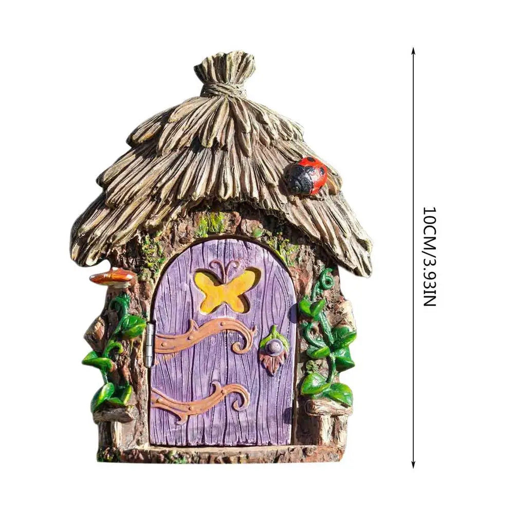 Waterproof Resin Gnome Fairy House Figurine Outdoor Garden Yard Lawn Ornament