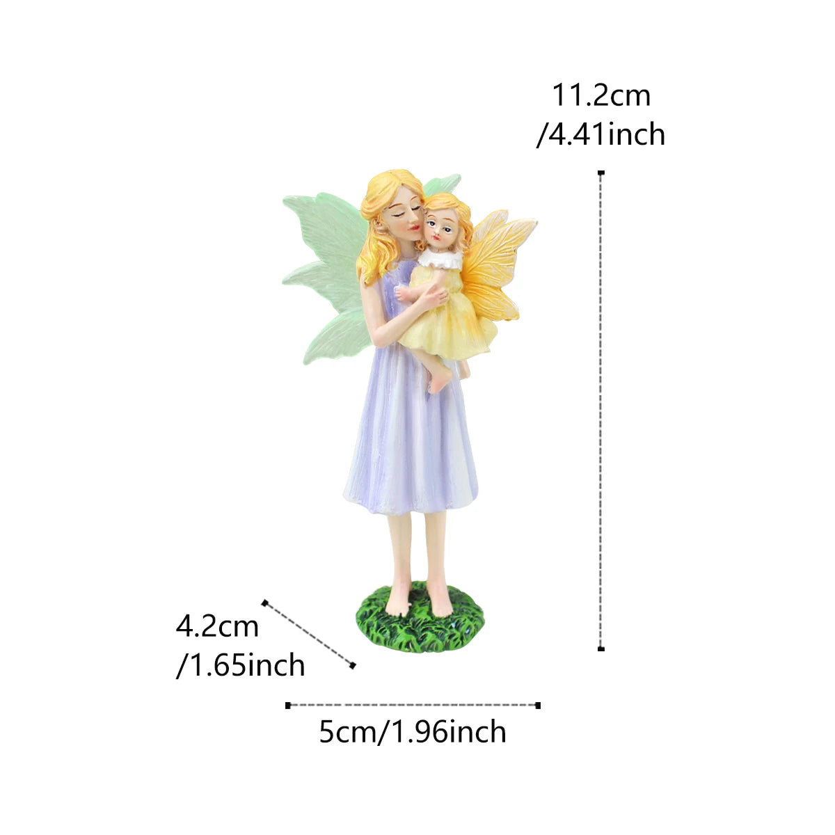 Mother's Day Gift Flower Fairy Mother and Daughter Statue Glow in the Dark Wings