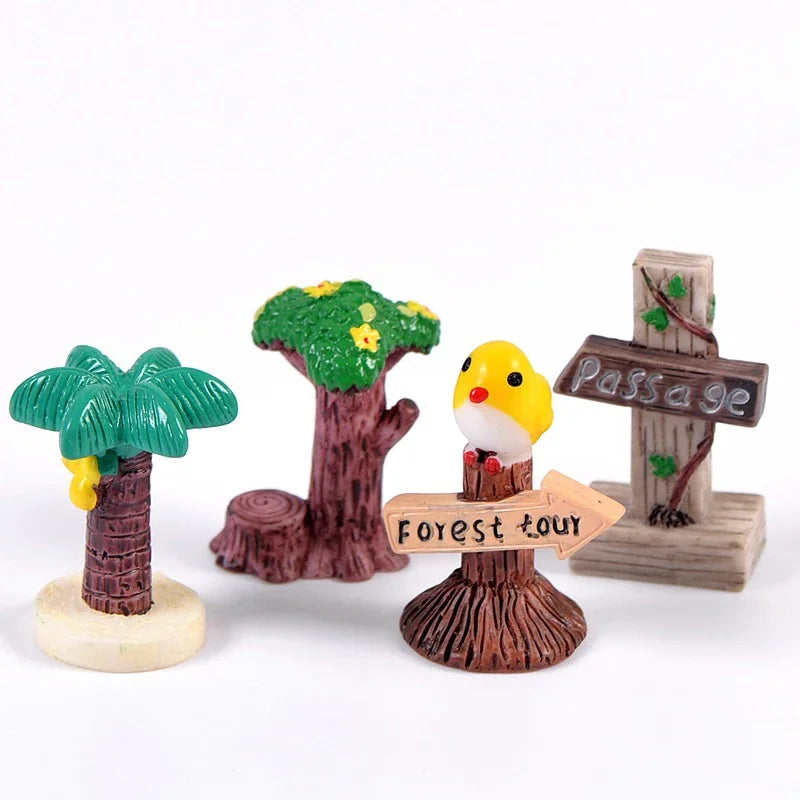 Miniature Signpost Road Sign Figurine for Fairy Garden Terrarium DIY Decor