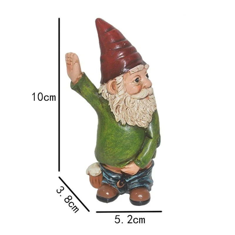 Funny Peeing Garden Gnome Statue Naughty Urinating Dwarf Figurine Yard Art Decor